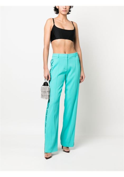 Blue lace-up detail straight-leg trousers - women GIUSEPPE DI MORABITO | PS23065PA22455